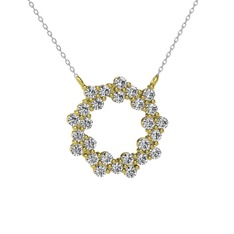 Lily Kolye - Beyaz zirkon 8 ayar altın kolye (40 cm beyaz altın rolo zincir) #xquxyq