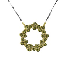 Lily Kolye - Peridot 18 ayar altın kolye (40 cm gümüş rolo zincir) #ytryqp