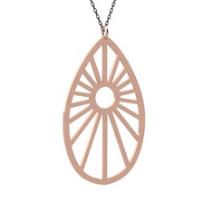 14 ayar rose altın kolye (40 cm gümüş rolo zincir)