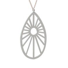 Marica Güneş Kolye - 925 ayar gümüş kolye (40 cm rose altın rolo zincir) #1otn564