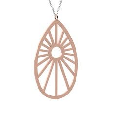 8 ayar rose altın kolye (40 cm gümüş rolo zincir)