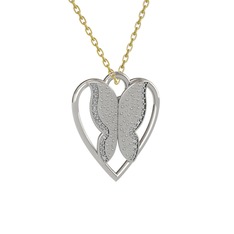 Swarovski 14 ayar beyaz altın kolye (40 cm altın rolo zincir)