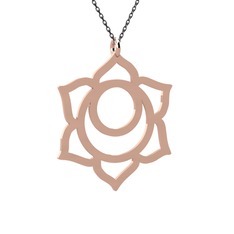18 ayar rose altın kolye (40 cm gümüş rolo zincir)