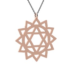 Anahata Çakra Kolye - 18 ayar rose altın kolye (40 cm gümüş rolo zincir) #nyduen