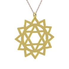 Anahata Çakra Kolye - 8 ayar altın kolye (40 cm rose altın rolo zincir) #qsqzho