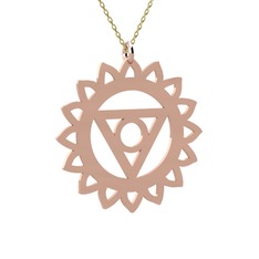 8 ayar rose altın kolye (40 cm gümüş rolo zincir)