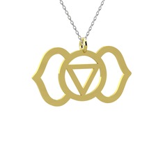 14 ayar altın kolye (40 cm gümüş rolo zincir)