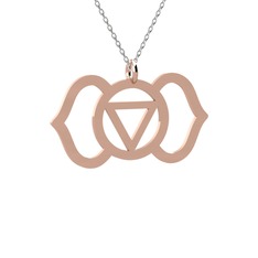 Ajna Çakra Kolye - 14 ayar rose altın kolye (40 cm beyaz altın rolo zincir) #18c0s4k