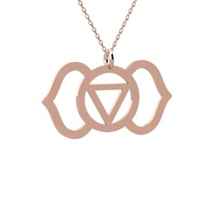 18 ayar rose altın kolye (40 cm gümüş rolo zincir)