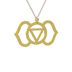 Ajna Çakra Kolye - 8 ayar altın kolye (40 cm gümüş rolo zincir) #swegzm