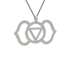 Ajna Çakra Kolye - 8 ayar beyaz altın kolye (40 cm gümüş rolo zincir) #tvyc2j