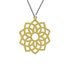 Sahasrara Çakra Kolye - 14 ayar altın kolye (40 cm gümüş rolo zincir) #1w06vc5