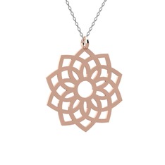 Sahasrara Çakra Kolye - 8 ayar rose altın kolye (40 cm beyaz altın rolo zincir) #1wq94og