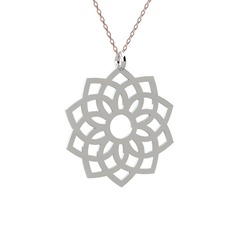 18 ayar beyaz altın kolye (40 cm rose altın rolo zincir)
