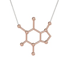 Kafein Kolye - 14 ayar rose altın kolye (40 cm gümüş rolo zincir) #atqx81