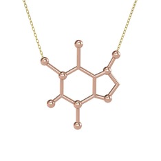 Kafein Kolye - 8 ayar rose altın kolye (40 cm altın rolo zincir) #sm87wt