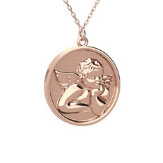 14 ayar rose altın kolye (40 cm rose altın rolo zincir)