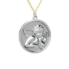 Anj Melek Kolye - 925 ayar gümüş kolye (40 cm gümüş rolo zincir) #ok440j