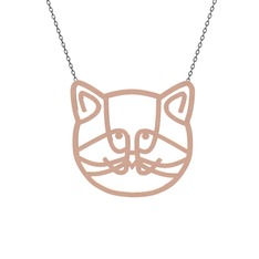 Gadu Kedi Kolye - 925 ayar rose altın kaplama gümüş kolye (40 cm gümüş rolo zincir) #a1swt2