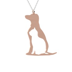 Shunig Kolye - 18 ayar rose altın kolye (40 cm beyaz altın rolo zincir) #1q9yymr