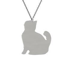 Köpük Kedi Kolye - 925 ayar gümüş kolye (40 cm gümüş rolo zincir) #1yjv0nf