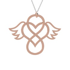 925 ayar rose altın kaplama gümüş kolye (40 cm beyaz altın rolo zincir)