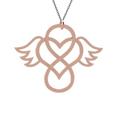 925 ayar rose altın kaplama gümüş kolye (40 cm gümüş rolo zincir)
