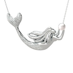 Pequod Deniz Kızı Kolye - Inci 925 ayar gümüş kolye (40 cm gümüş rolo zincir) #1bngw9j