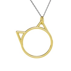Pisica Kedi Kolye - 8 ayar altın kolye (40 cm gümüş rolo zincir) #1f0uedd