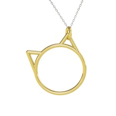 Pisica Kedi Kolye - 14 ayar altın kolye (40 cm gümüş rolo zincir) #1n0y01p