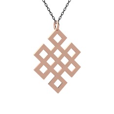 Karma Kolye - 8 ayar rose altın kolye (40 cm gümüş rolo zincir) #1dj2o38