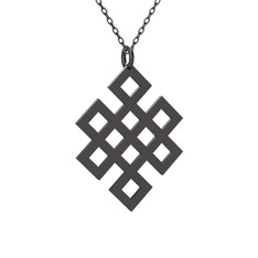 Karma Kolye - 925 ayar siyah rodyum kaplama gümüş kolye (40 cm gümüş rolo zincir) #1iownlw
