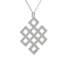 Karma Kolye - 8 ayar beyaz altın kolye (40 cm beyaz altın rolo zincir) #krvlt6