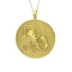 Amon Akrep Kolye - 925 ayar altın kaplama gümüş kolye (40 cm gümüş rolo zincir) #10kp6px