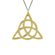 Triquetra Kolye - 14 ayar altın kolye (40 cm gümüş rolo zincir) #12tlzyv