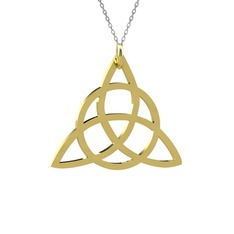 Triquetra Kolye - 18 ayar altın kolye (40 cm beyaz altın rolo zincir) #14is4om