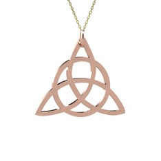 Triquetra Kolye - 18 ayar rose altın kolye (40 cm altın rolo zincir) #1vvyqoz