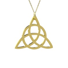 Triquetra Kolye - 925 ayar altın kaplama gümüş kolye (40 cm gümüş rolo zincir) #b21n7