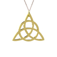 Triquetra Kolye - 8 ayar altın kolye (40 cm gümüş rolo zincir) #r9iejz