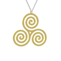 Triskelion Kolye - 8 ayar altın kolye (40 cm beyaz altın rolo zincir) #13tj2iz