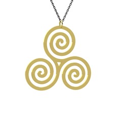 Triskelion Kolye - 14 ayar altın kolye (40 cm gümüş rolo zincir) #17ogp8k