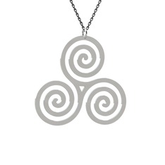 Triskelion Kolye - 18 ayar beyaz altın kolye (40 cm gümüş rolo zincir) #17ydry3