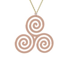 925 ayar rose altın kaplama gümüş kolye (40 cm altın rolo zincir)