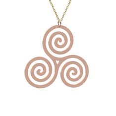 Triskelion Kolye - 925 ayar rose altın kaplama gümüş kolye (40 cm altın rolo zincir) #1n05862