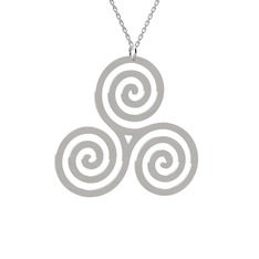 Triskelion Kolye - 8 ayar beyaz altın kolye (40 cm beyaz altın rolo zincir) #1sh28kh