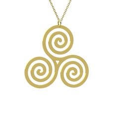 Triskelion Kolye - 18 ayar altın kolye (40 cm altın rolo zincir) #1tzl8sp