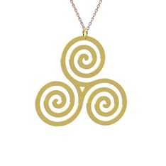 Triskelion Kolye - 18 ayar altın kolye (40 cm rose altın rolo zincir) #2w3j66