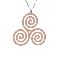 Triskelion Kolye - 18 ayar rose altın kolye (40 cm gümüş rolo zincir) #50e5yf