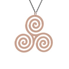 Triskelion Kolye - 14 ayar rose altın kolye (40 cm gümüş rolo zincir) #vpvodg