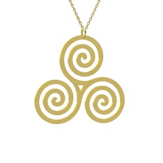 Triskelion Kolye - 14 ayar altın kolye (40 cm altın rolo zincir) #w0k8a0